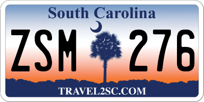 SC license plate ZSM276