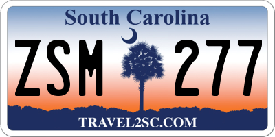 SC license plate ZSM277