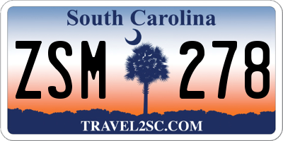SC license plate ZSM278