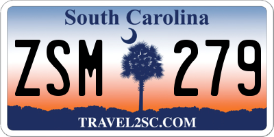 SC license plate ZSM279