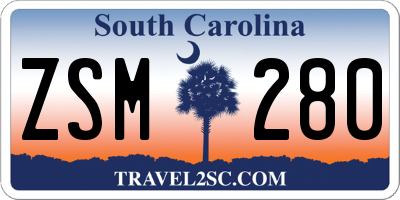 SC license plate ZSM280