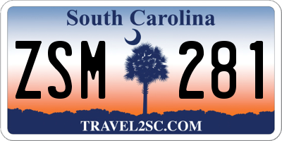 SC license plate ZSM281