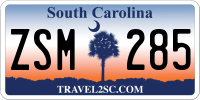 SC license plate ZSM285