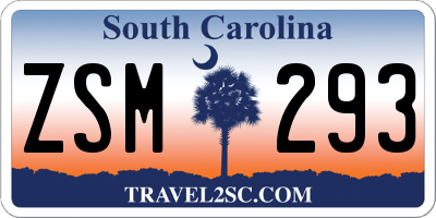 SC license plate ZSM293