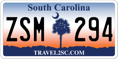 SC license plate ZSM294