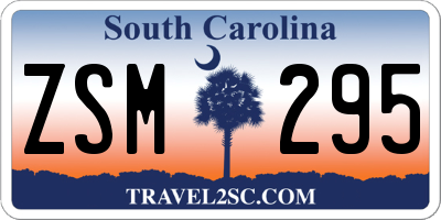 SC license plate ZSM295