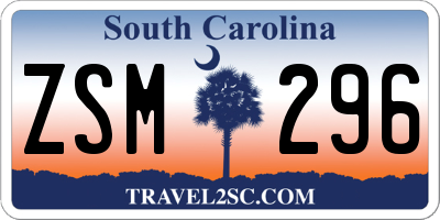 SC license plate ZSM296