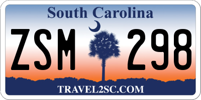 SC license plate ZSM298