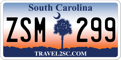 SC license plate ZSM299