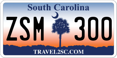 SC license plate ZSM300