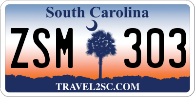 SC license plate ZSM303
