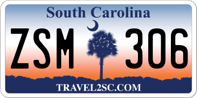 SC license plate ZSM306