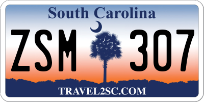 SC license plate ZSM307
