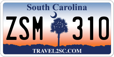 SC license plate ZSM310