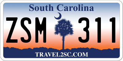 SC license plate ZSM311