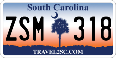 SC license plate ZSM318