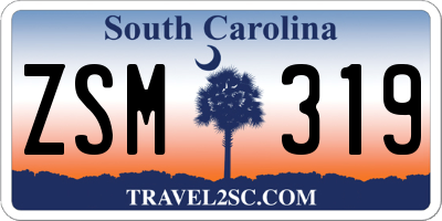 SC license plate ZSM319