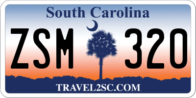 SC license plate ZSM320