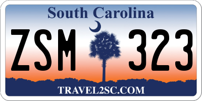 SC license plate ZSM323