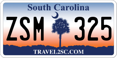 SC license plate ZSM325