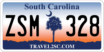 SC license plate ZSM328