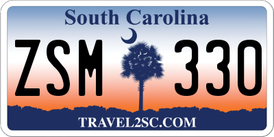 SC license plate ZSM330