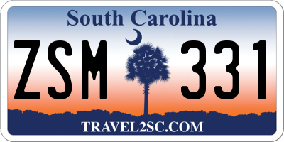 SC license plate ZSM331