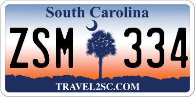 SC license plate ZSM334
