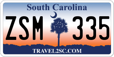 SC license plate ZSM335