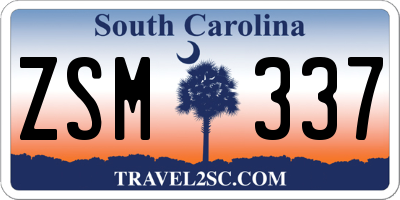 SC license plate ZSM337