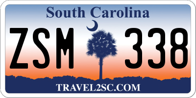 SC license plate ZSM338