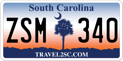 SC license plate ZSM340