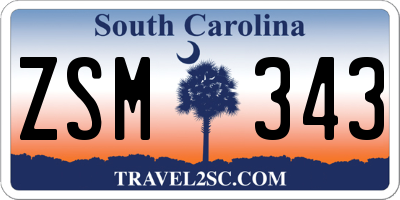 SC license plate ZSM343