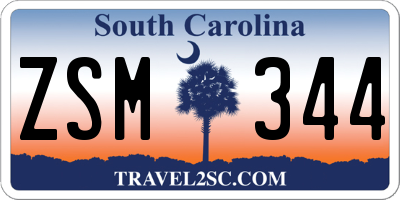 SC license plate ZSM344