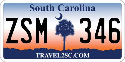 SC license plate ZSM346
