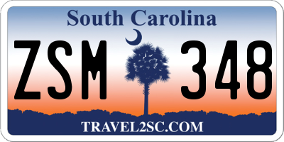 SC license plate ZSM348