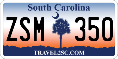 SC license plate ZSM350