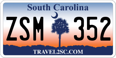 SC license plate ZSM352