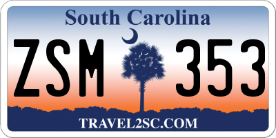 SC license plate ZSM353