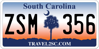 SC license plate ZSM356