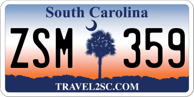 SC license plate ZSM359