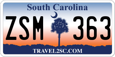 SC license plate ZSM363