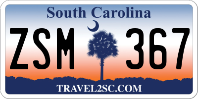SC license plate ZSM367