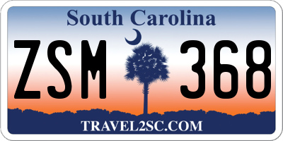 SC license plate ZSM368