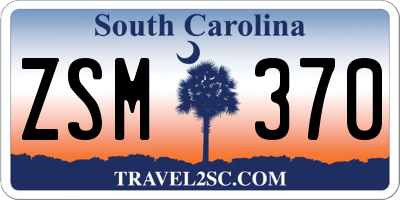 SC license plate ZSM370