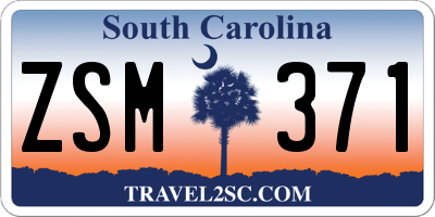 SC license plate ZSM371