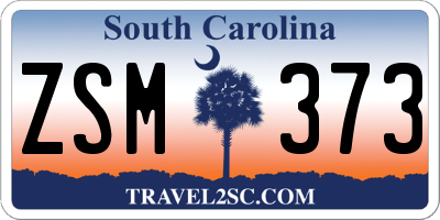 SC license plate ZSM373