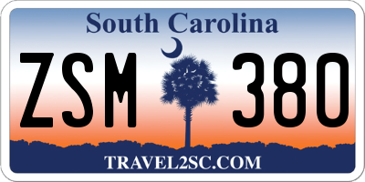 SC license plate ZSM380