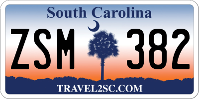 SC license plate ZSM382