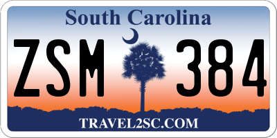 SC license plate ZSM384
